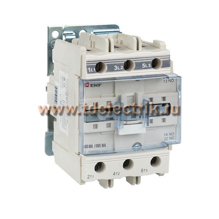 Фотография №1, Контактор КМЭ малогабаритный 80А 220В NO+NC EKF PROxima