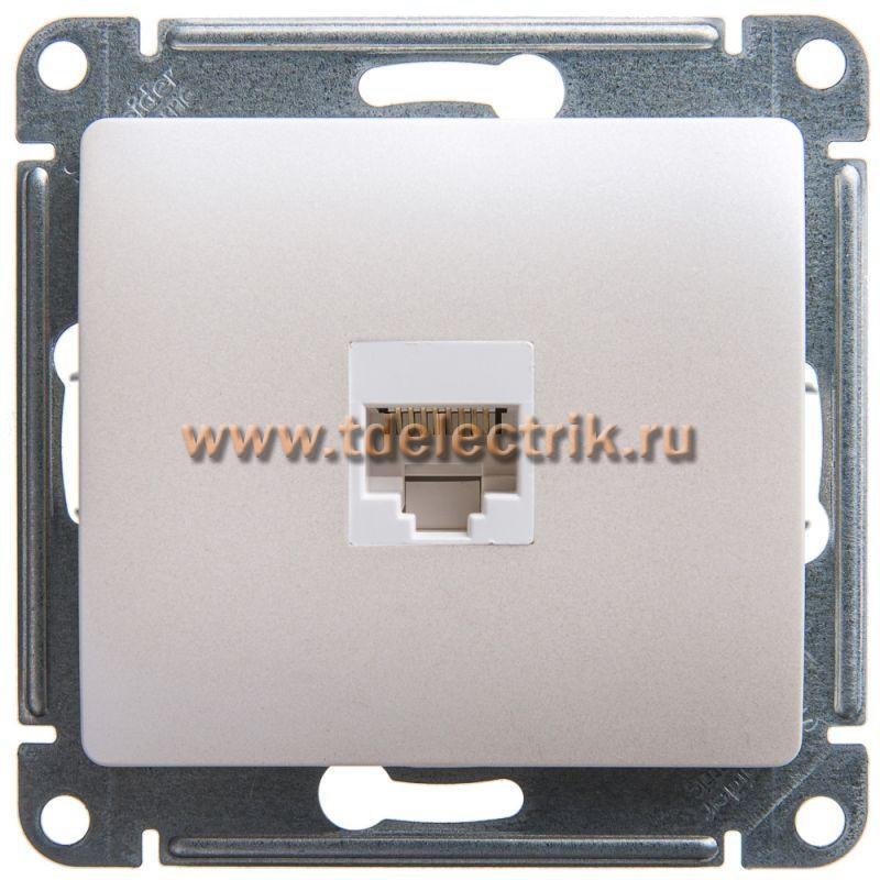 Фотография №1, GLOSSA РОЗЕТКА компьютерная RJ45 кат.5E ПЕРЛАМУТР