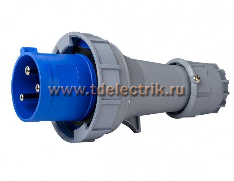 Фотография №1, Вилка переносная 2Р+РЕ 63А 220В IP67 ВП-103