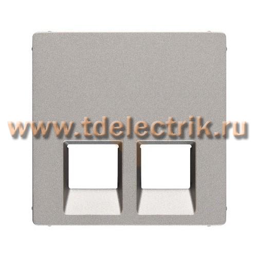 Фотография №1, Valena LIFE.Лицевая панель для двойных телефонных/информационных розеток.Алюминий