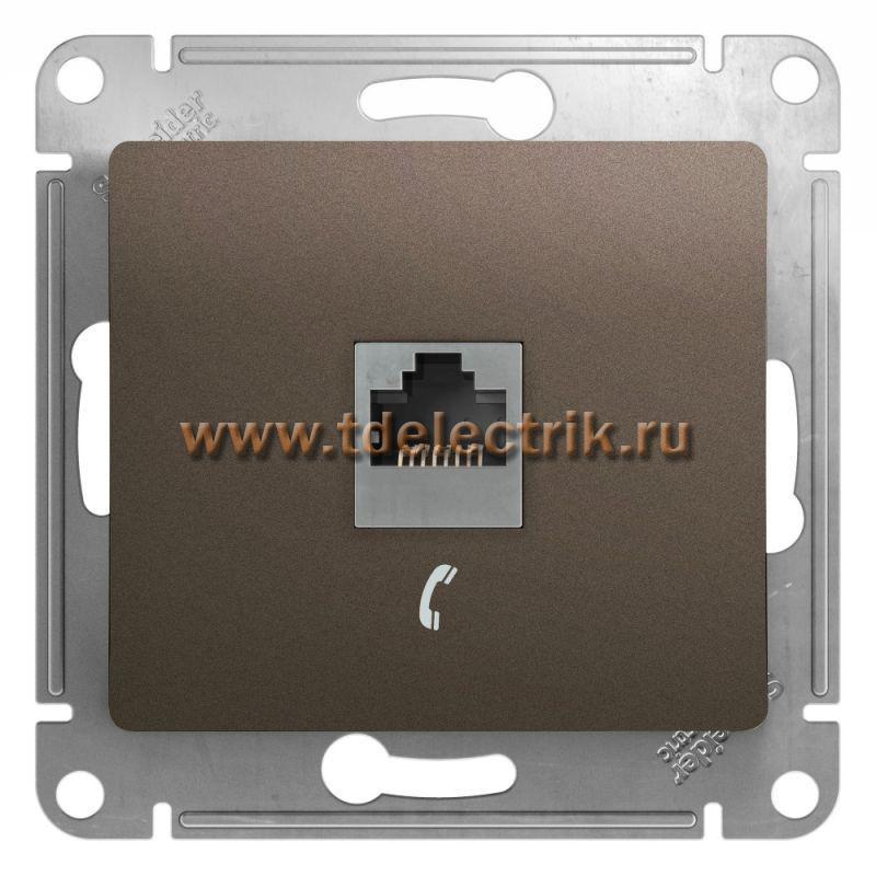 Фотография №1, GLOSSA РОЗЕТКА телефонная RJ11 ШОКОЛАД