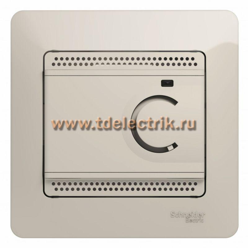 Фотография №1, GLOSSA ТЕРМОСТАТ электрон.теплого пола с датчиком+5-+50°C10Aв сборе МОЛОЧНЫЙ