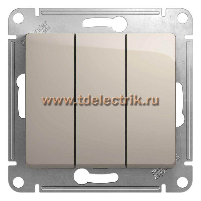 Фотография №1, GLOSSA 3-клавишный ВЫКЛЮЧАТЕЛЬсх.1+1+110AX механизм МОЛОЧНЫЙ