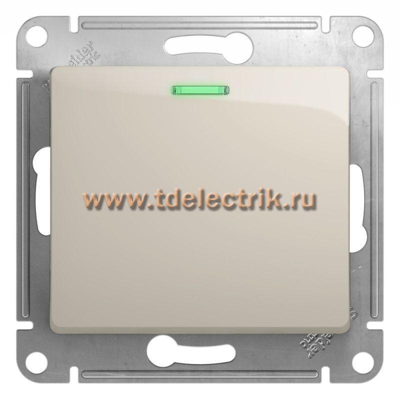 Фотография №1, GLOSSA 1-клавишный ПЕРЕКЛЮЧАТЕЛЬ с подсветкойсх.6а10AX механизм МОЛОЧНЫЙ