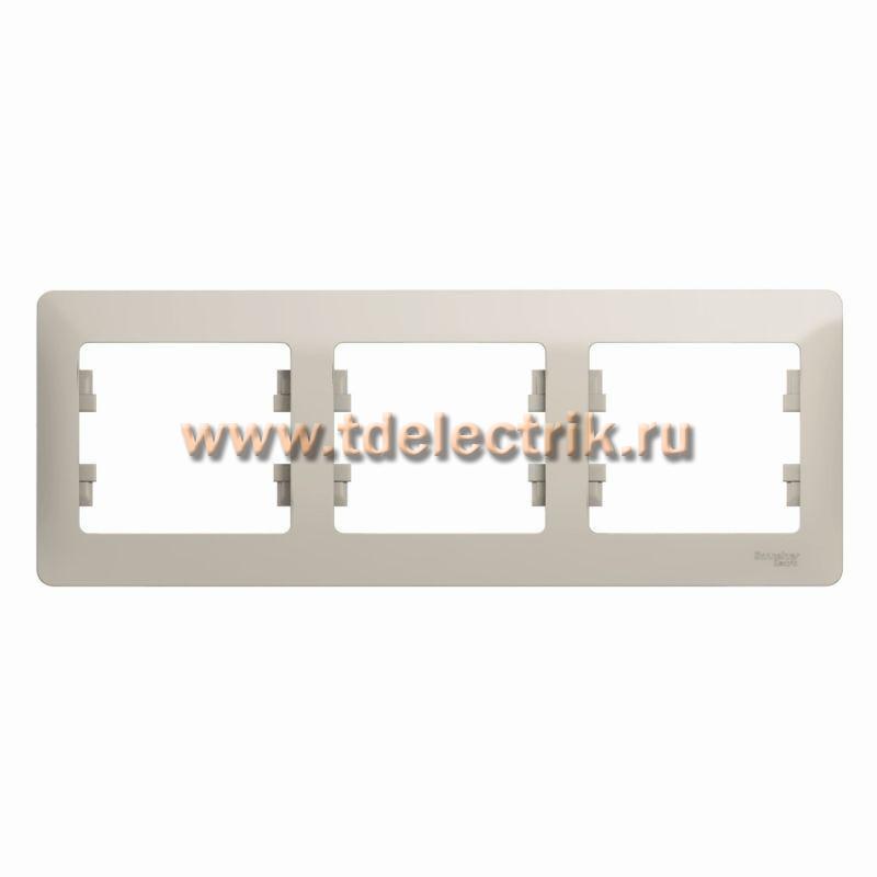 Фотография №1, GLOSSA 3-постовая РАМКА горизонтальная МОЛОЧНЫЙ