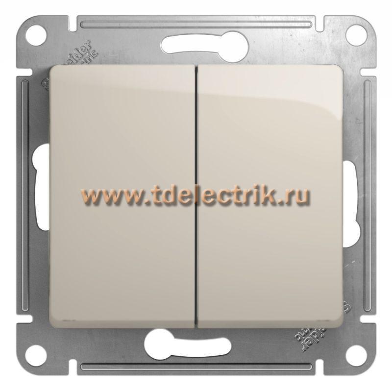 Фотография №1, GLOSSA 2-клавишный ВЫКЛЮЧАТЕЛЬсх.510AX механизм МОЛОЧНЫЙ