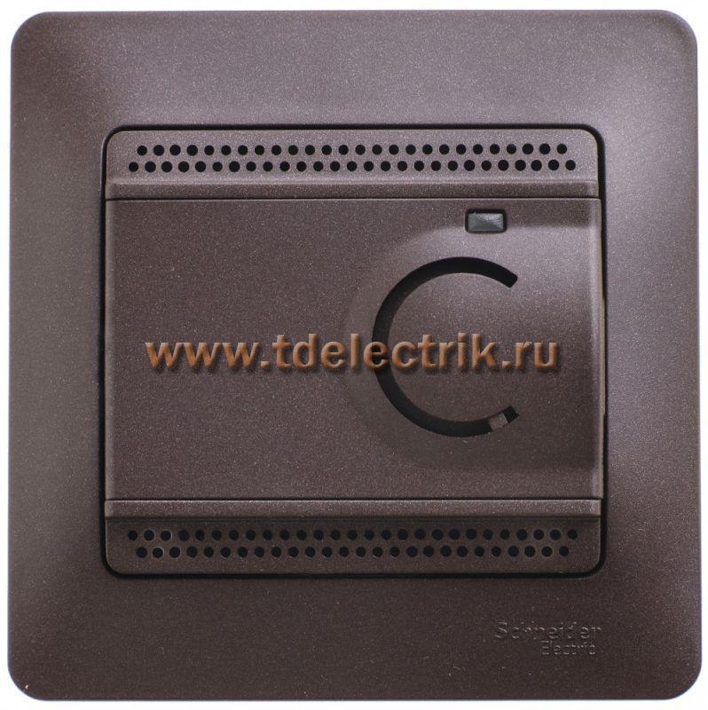 Фотография №1, GLOSSA ТЕРМОСТАТ электронный теплого пола с датчиком в сборе ШОКОЛАД