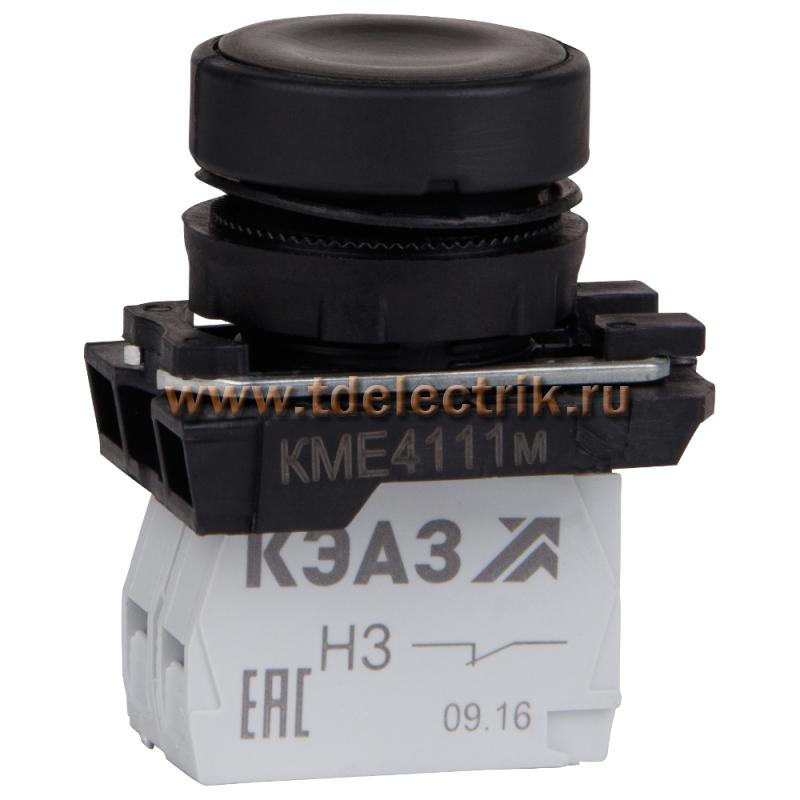 Фотография №1, Кнопка КМЕ4111м-черный-1но+1нз-цилиндр-IP40