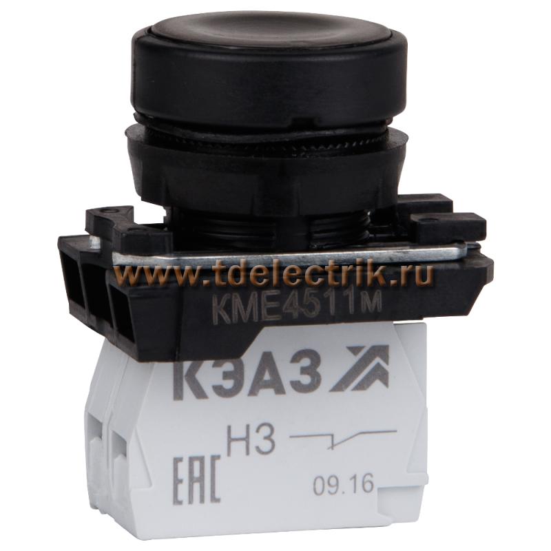 Фотография №1, Кнопка КМЕ4510м-черный-1но+0нз-цилиндр-IP54