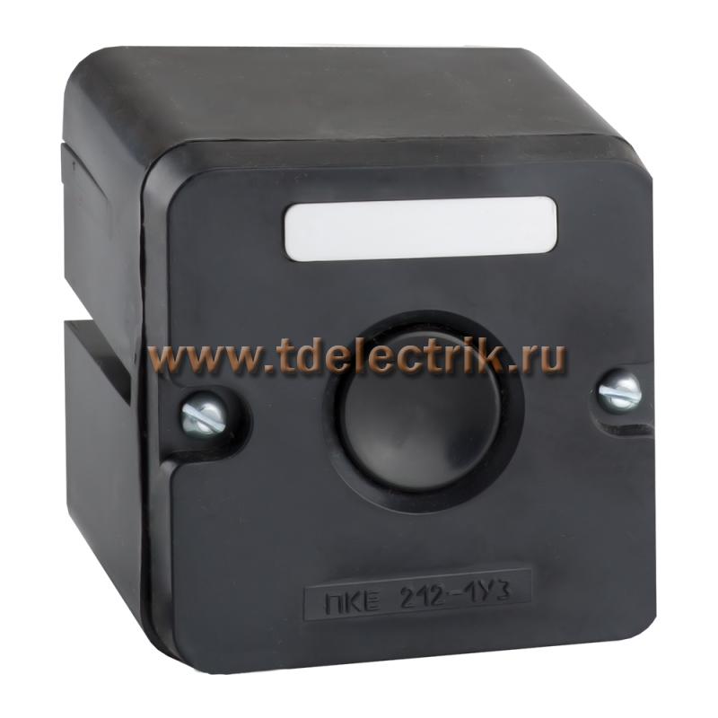 Фотография №1, Пост кнопочный ПКЕ 222-1-У2-IP54 (черная кнопка)