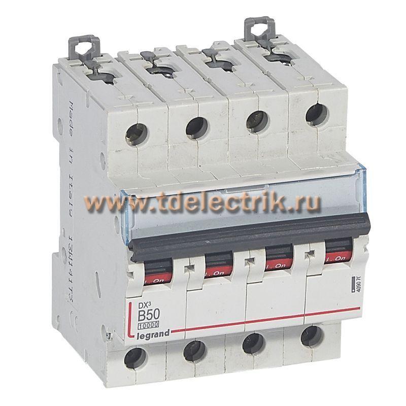 Фотография №1, Выключатель автоматический четырехполюсный 50А B DX3 10kА/16kА