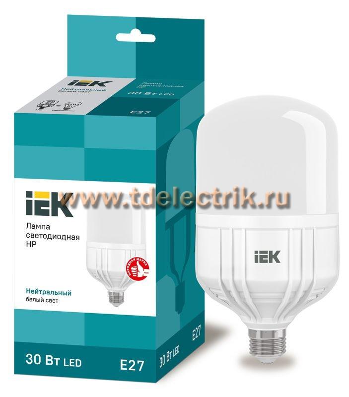 Фотография №1, Лампа LED HP 30Вт 230В 4000К E27 IEK