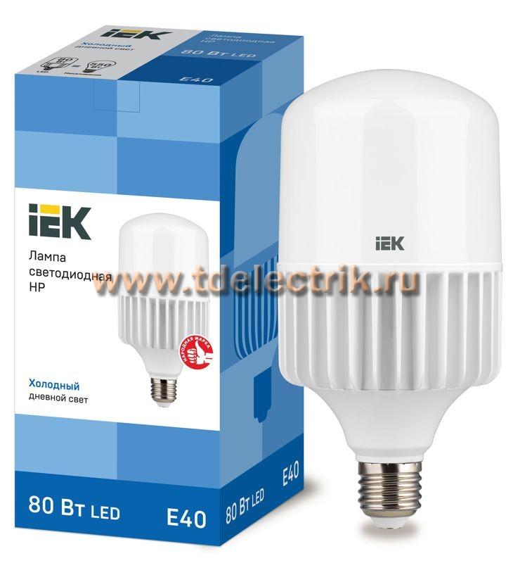 Фотография №1, Лампа LED HP 80Вт 230В 6500К E40 IEK