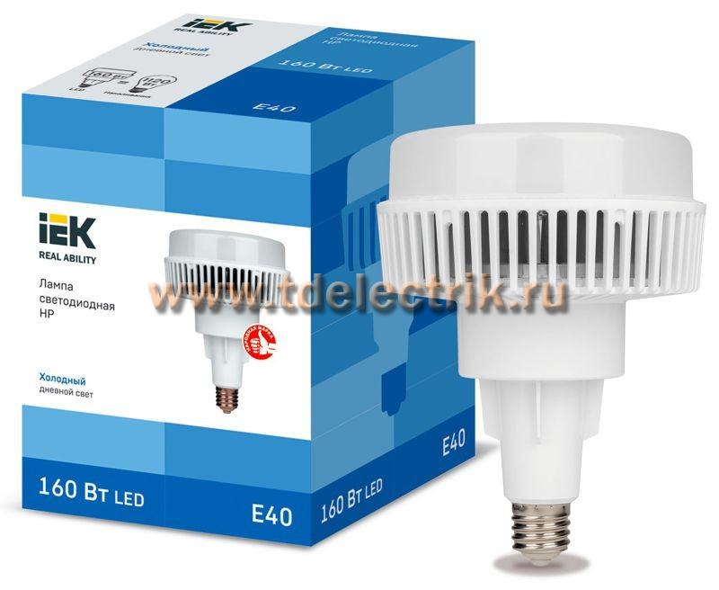 Фотография №1, Лампа LED HP 160Вт 120град 230В 6500К E40 IEK