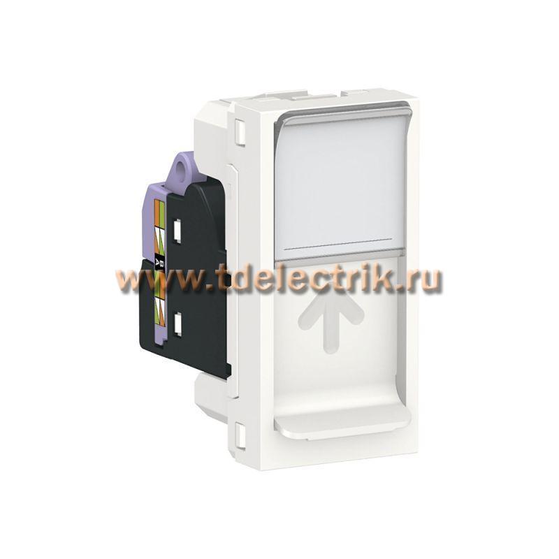 Фотография №1, UNICA MODULAR розетка компьютерная, RJ45, одиночная, кат. 6 STP, 1 модуль, белый