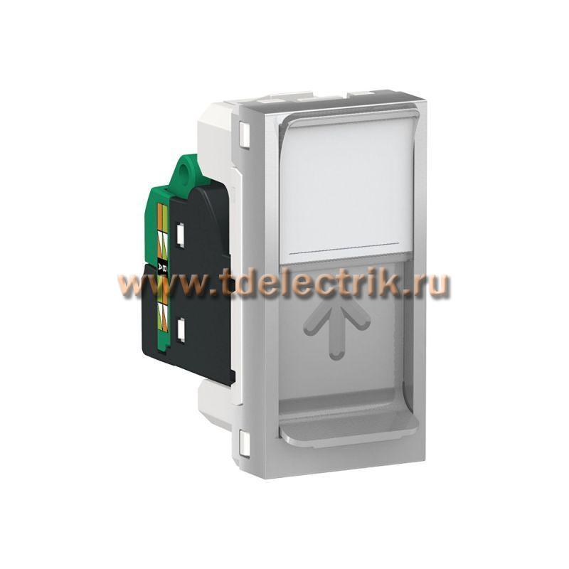 Фотография №1, UNICA MODULAR розетка компьютерная, RJ45,одиночная, кат.5е UTP,1 модуль,алюминий