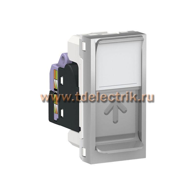 Фотография №1, UNICA MODULAR розетка компьютерная, RJ45, одиночная, кат.6 STP,1 модуль,алюминий