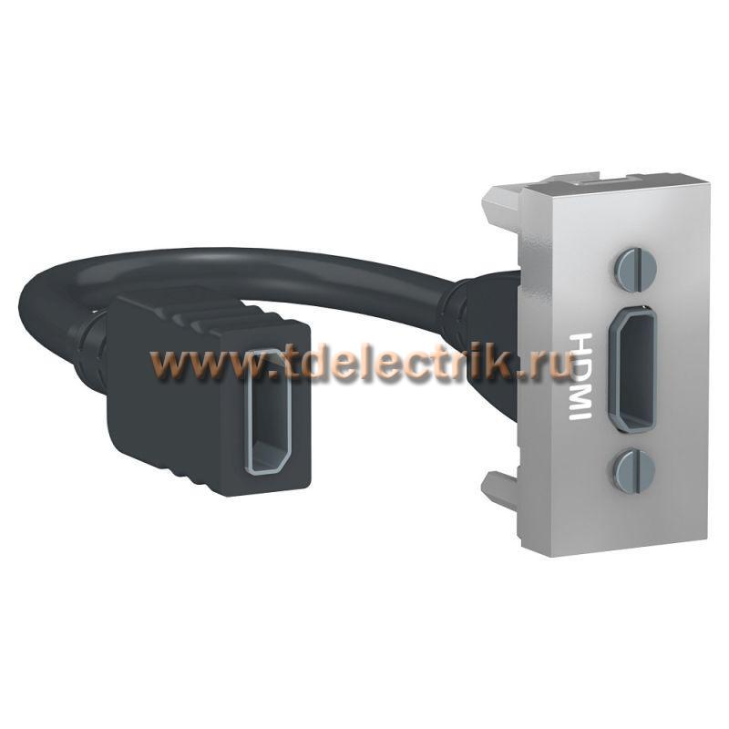 Фотография №1, UNICA MODULAR розетка HDMI, 1 модуль, алюминий
