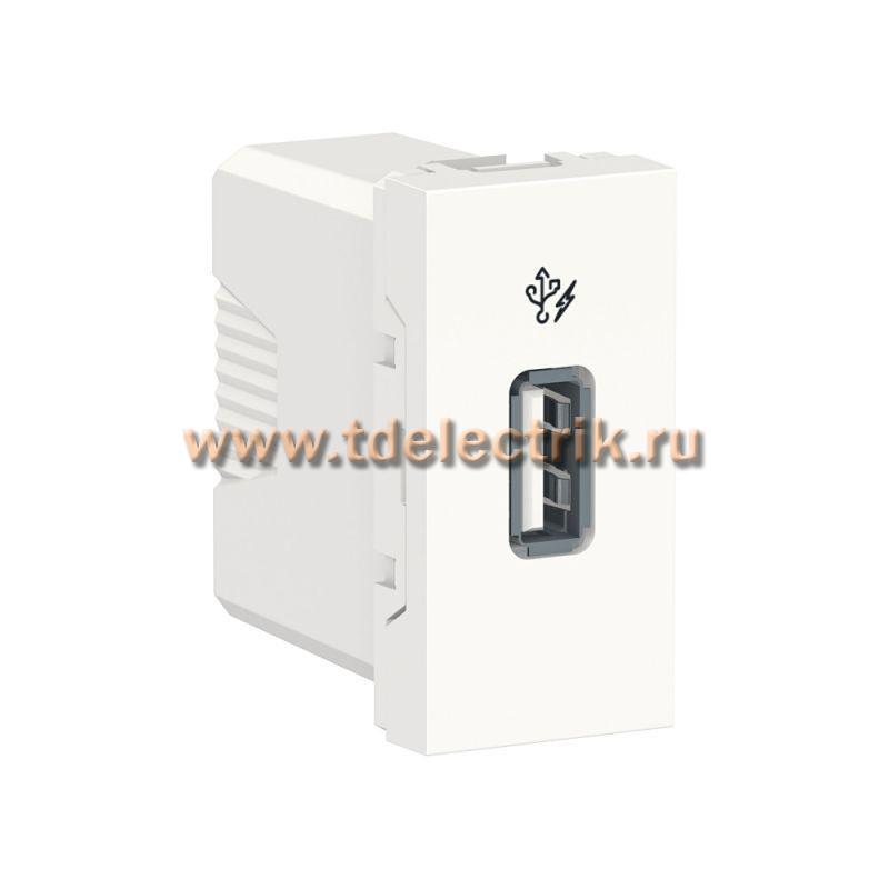 Фотография №1, UNICA MODULAR розетка USB, 5 В / 1000 мА, 1 модуль белый