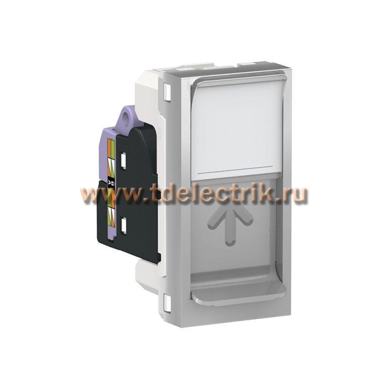 Фотография №1, UNICA MODULAR розетка компьютерная, RJ45, одиночная, кат.6 UTP 1 модуль,алюминий
