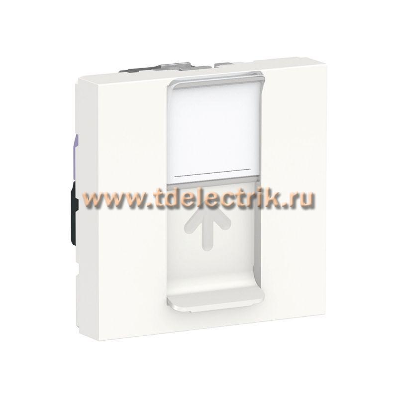 Фотография №1, UNICA MODULAR розетка компьютерная, RJ45, одиночная, кат. 6 STP, 2 модуля, белый