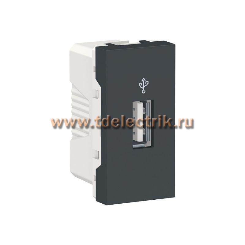 Фотография №1, UNICA MODULAR USB-КОННЕКТОР, 1 модуль, антрацит