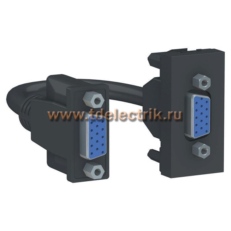 Фотография №1, UNICA MODULAR розетка HD15 female (VGA), 1 модуль, антрацит