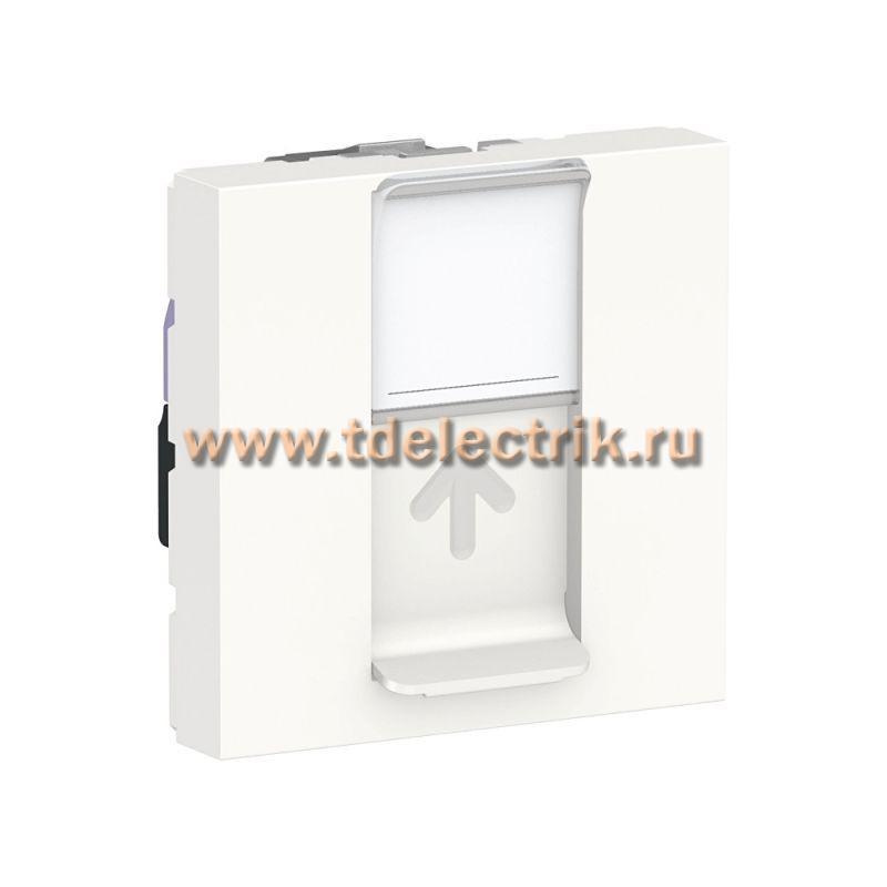Фотография №1, UNICA MODULAR розетка компьютерная, RJ45, одиночная, кат. 6 UTP, 2 модуля, белый