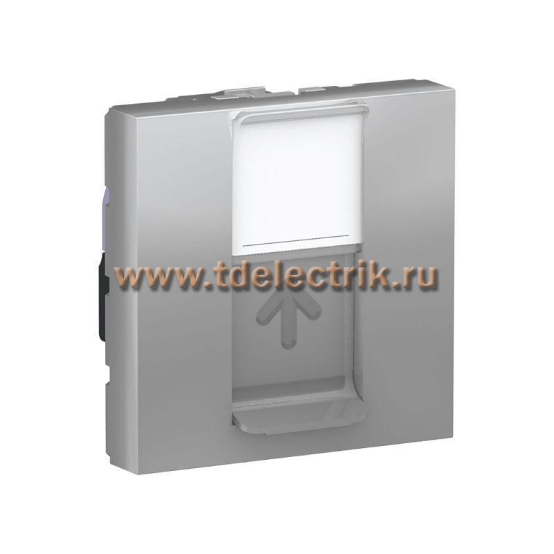 Фотография №1, UNICA MODULAR розетка компьютерная,RJ45,одиночная, кат.6 STP,2 модуля,алюминий