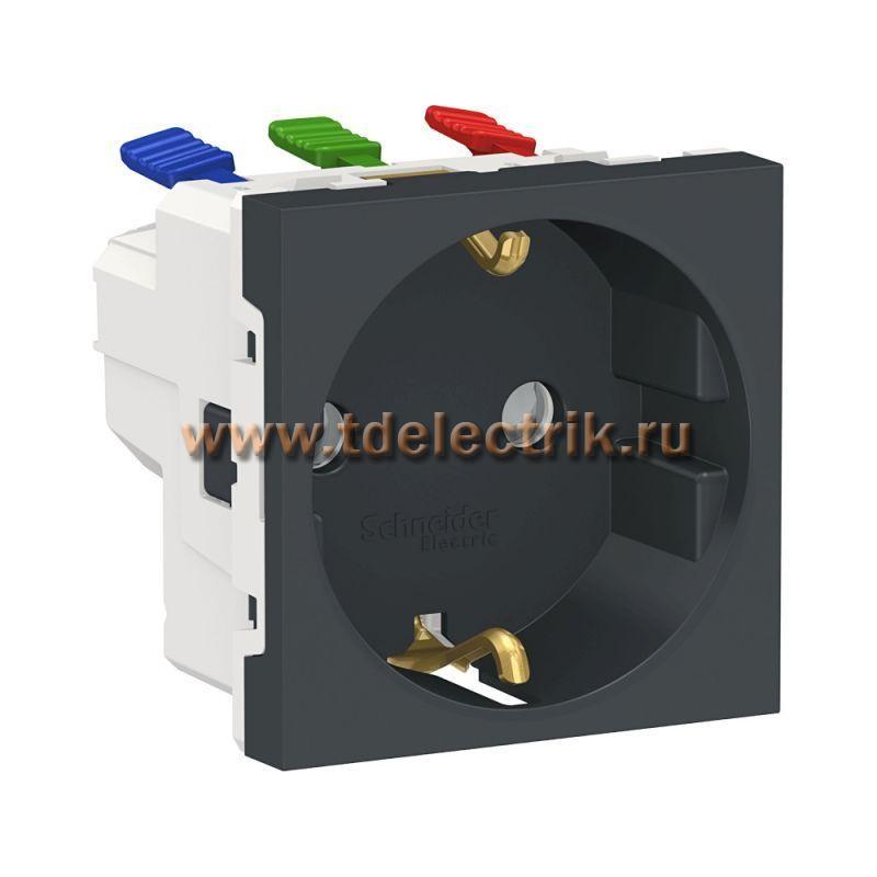 Фотография №1, UNICA MODULAR розетка с зазем., со штор., с быстроз. клем., 16А 250В, 2мод АНТР