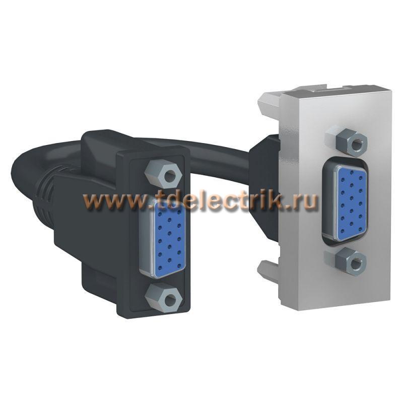 Фотография №1, UNICA MODULAR розетка HD15 female (VGA), 1 модуль, алюминий