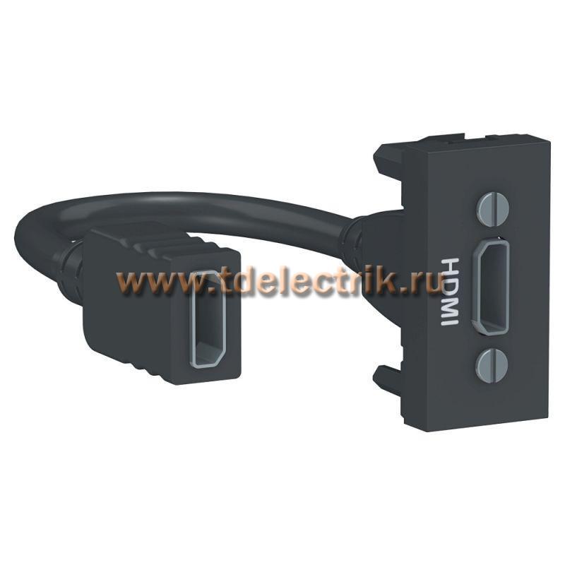 Фотография №1, UNICA MODULAR розетка HDMI, 1 модуль, антрацит