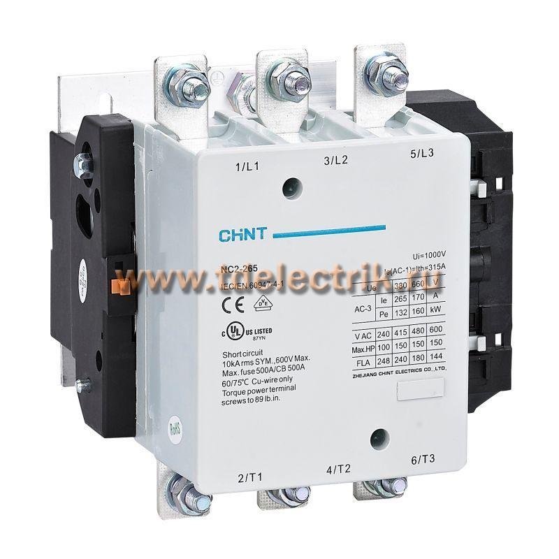 Фотография №1, Контактор NC2-265 265А 400В/АС3 50Гц (R)