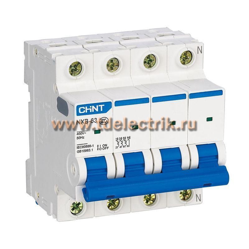 Фотография №1, Выключатель автоматический модульный NXB-63H 4P 63А 10кА х-ка B (R)