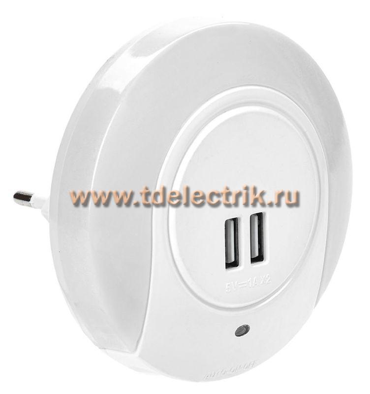Фотография №1, Светильник-ночник 001 круг USB датчик осв. 220В IEK