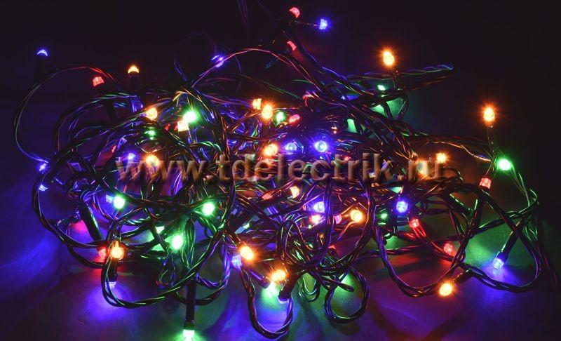 Фотография №1, Гирлянда нить 10м 100RGB IP20 зеленый 230В кон. 8 IEK