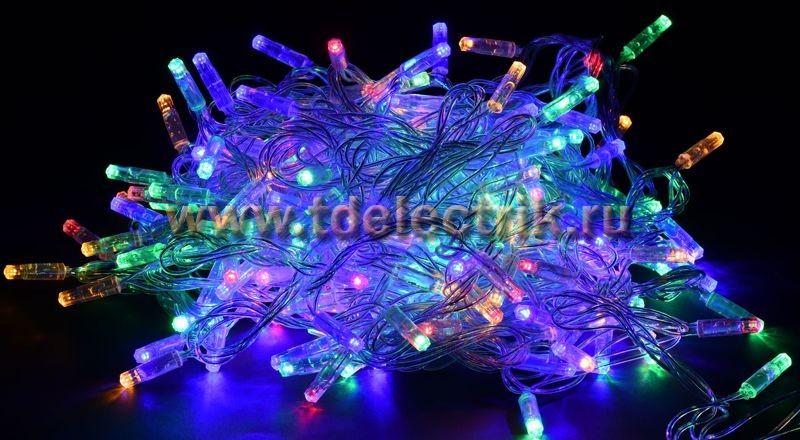 Фотография №1, Гирлянда нить 10м 100RGB IP44 прозрачный 230В кон. 8 IEK