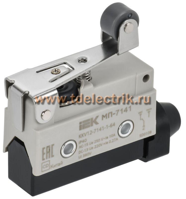 Фотография №1, Микропереключатель концевой МП-7141 укор. рычаг с рол. IP40 IEK