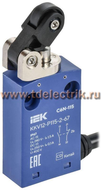 Фотография №1, Выключатель концевой. C6N-115 толк. с рыч. рол. лев. IP67 IEK