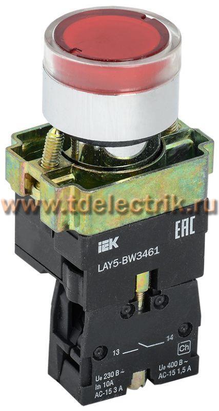 Фотография №1, Кнопка управления LAY5-BW3461 с подсветкой красный 1з ИЭК