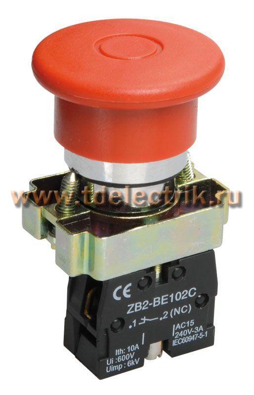 Фотография №1, Кнопка управления LAY5-BT42 /Грибок/ аварийная с фиксацией