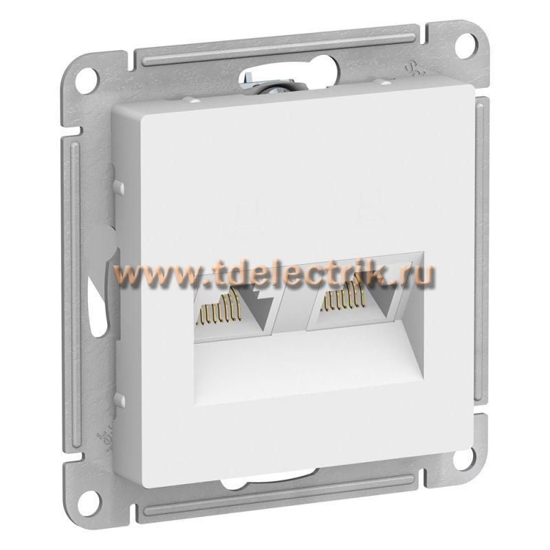 Фотография №1, ATLASDESIGN Розетка двойная компьютерная RJ45+RJ45  кат.5E  механизм  белый