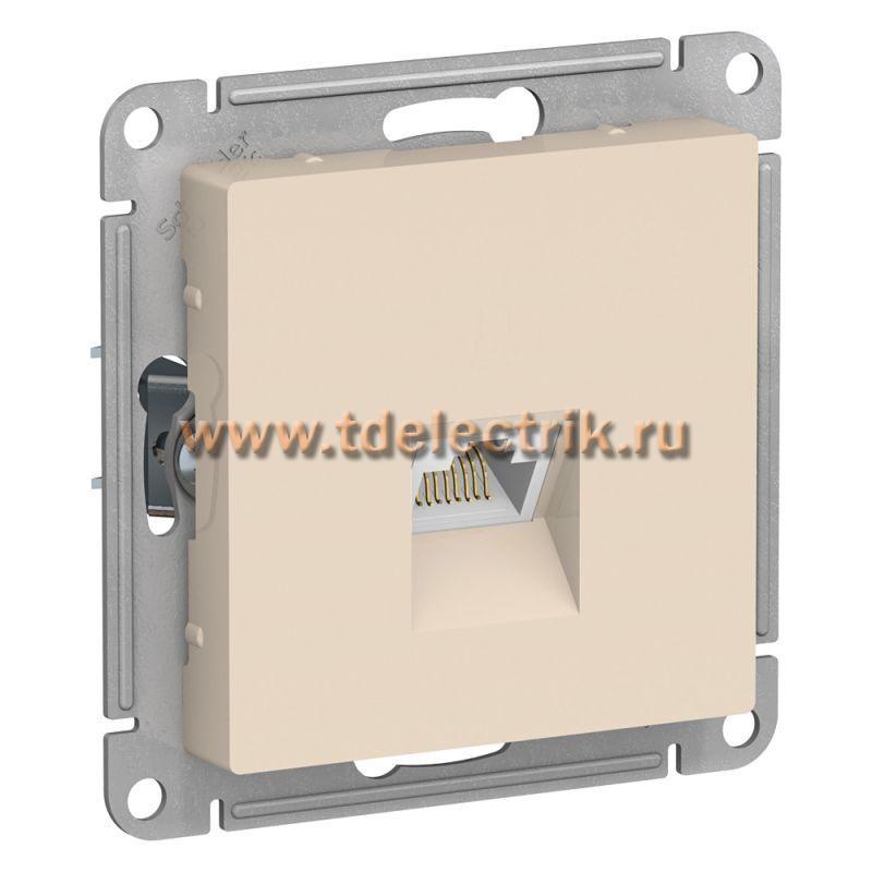 Фотография №1, ATLASDESIGN Розетка компьютерная RJ45  кат. 5Е  механизм  бежевый