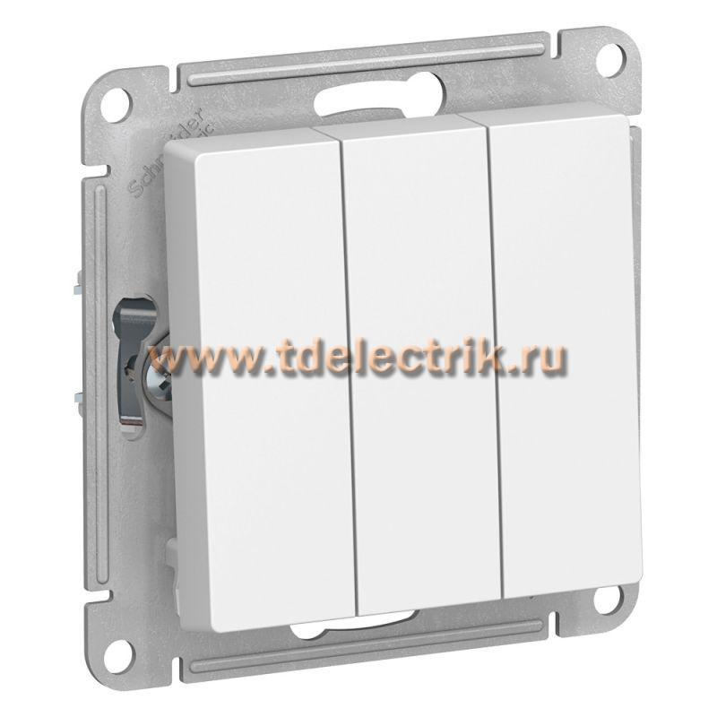 Фотография №1, ATLASDESIGN 3-клавишный Выключатель  сх.1+1+1  10АХ  механизм  белый