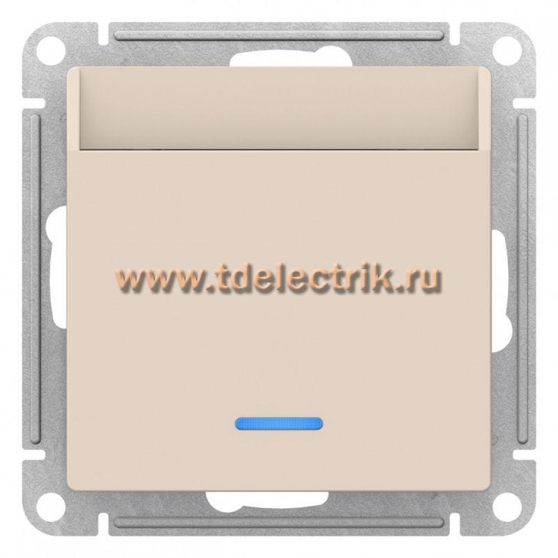 Фотография №1, ATLASDESIGN Выключатель карточный 10А  без задержки времени  механизм  бежевый