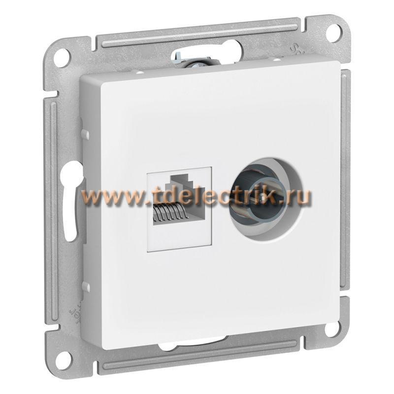 Фотография №1, ATLASDESIGN Розетка двойная ТВ + компьютерная RJ45  кат. 5Е  белый