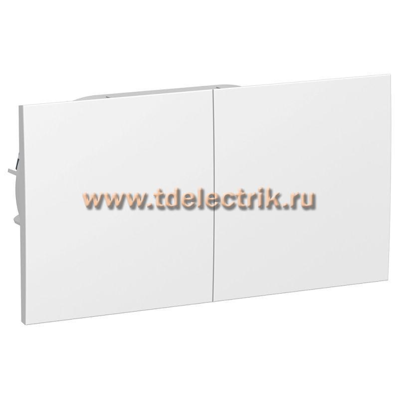 Фотография №1, ATLASDESIGN Розетка двойн. с заземл.со штор.со сдвиж. крышк  16А  в сборе  белый