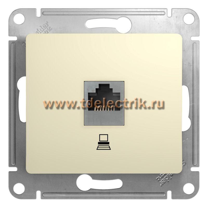 Фотография №1, GLOSSA РОЗЕТКА компьютерная RJ45 кат.5EБЕЖЕВЫЙ