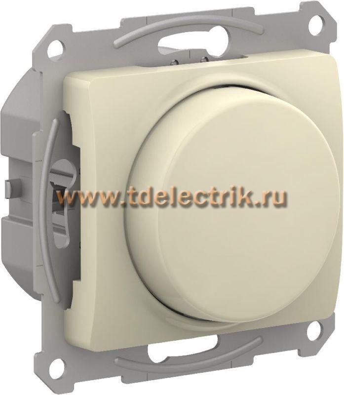 Фотография №1, GLOSSA СВЕТОРЕГУЛЯТОР (диммер) повор-нажим LED RC 315Вт мех. БЕЖЕВЫЙ