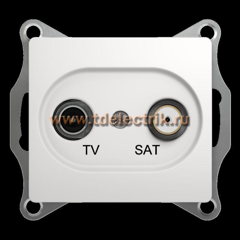 Фотография №1, GLOSSA TV-SAT РОЗЕТКА проходная 4DB механизм БЕЛЫЙ